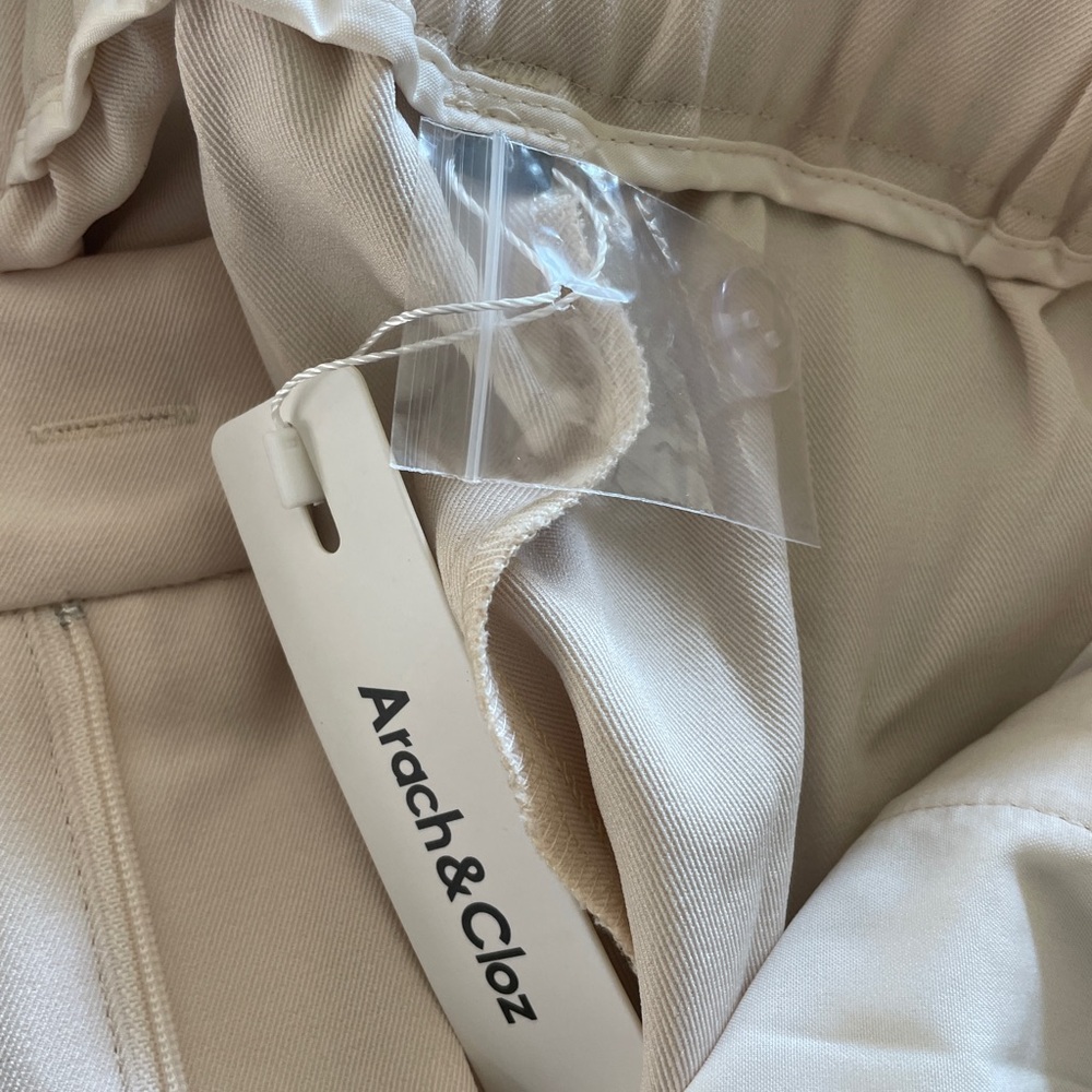 NWT High-Waist Wide Leg Cream Trousers - Picture 7 of 7